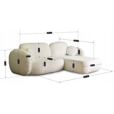 Кутовий диван MEBEL ELITE OLE 250 см Кремовий (правий) фотографія