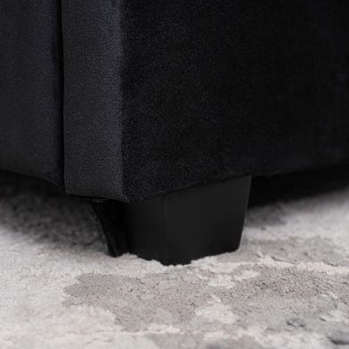 Ліжко двоспальне оксамитове 160x200 MEBEL ELITE MARI Velvet Чорний фотографія