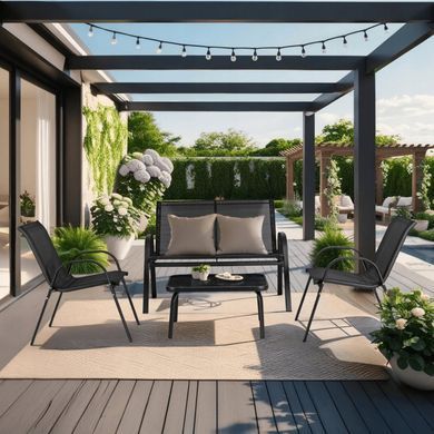 Комплект садовой мебели MEBEL ELITE MINNESOTA Черный