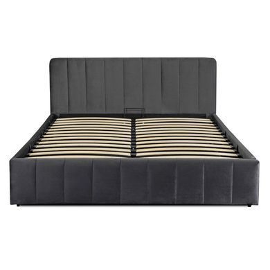 Кровать двуспальная бархатная MEBEL ELITE CHRISTIAN Velvet 160x200 см Серый фотография