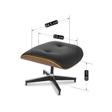 Кресло с подставкой для ног MEBEL ELITE PALERMO экокожа Черный фотография