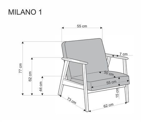 Кресло MILANO 1S Halmar Бежевый/Темный орех фотография