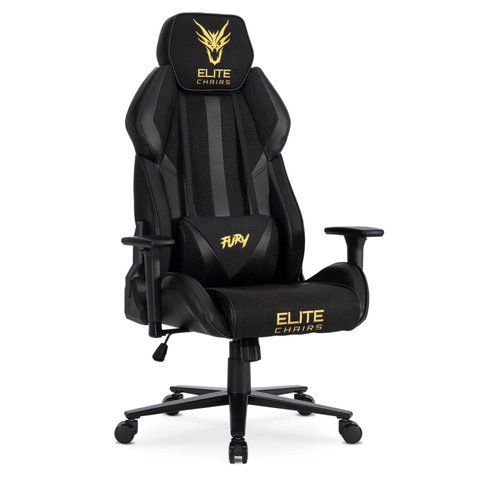 Стул офисный поворотный MEBEL ELITE FURY Черный/Желтый фотография