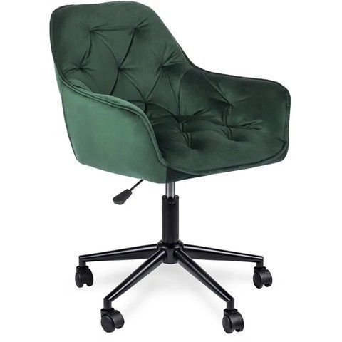 Стілець офісний поворотний оксамитовий MEBEL ELITE MILAN 2 Velvet Зелений / Чорний фотографія