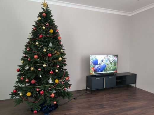 Тумба под телевизор Perfect Home Ларс/Lars 3-дверная 3D/203 Антрацит фотография