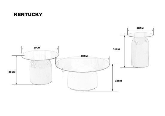Комплект 3 шт журнальный столик KENTUCKY Intarsio 70X70 серое стекло/цветное фотография