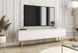 Тумба під телевізор Perfect Home Оро / Oro 3-дверна з золотими ніжками RTV175 Білий