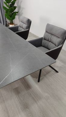 Стол раскладной JULIAN CERAMIC Intarsio 160(240)*90 серый мат/черный фотография