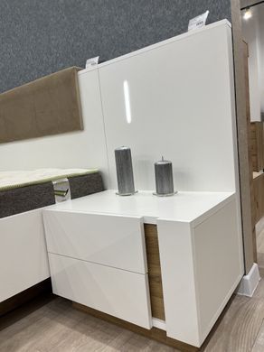 Тумби приліжкові з підсвіткою Perfect Home Арко / Arco з 4 шухлядами 2S/60 Білий глянець/дуб грандсон фотографія