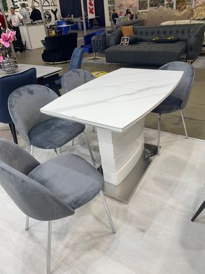 Стіл розкладний TML-850 VETRO 110(150)x70 Білий Мармур фотографія