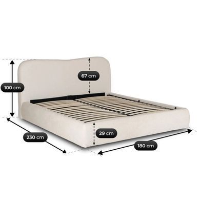 Ліжко двоспальне MEBEL ELITE BRISTOL 160x200 см Кремовий фотографія
