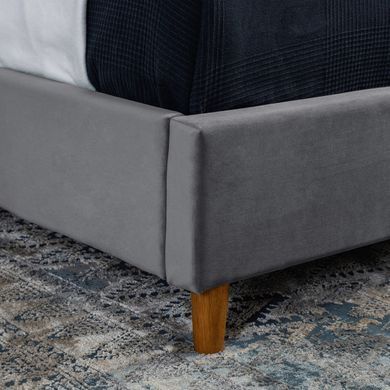 Ліжко оксамитове MEBEL ELITE DENNIS Velvet 90x200 Темно Сірий фотографія