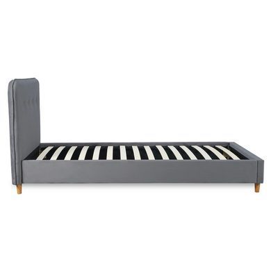 Ліжко оксамитове MEBEL ELITE DENNIS Velvet 90x200 Темно Сірий фотографія