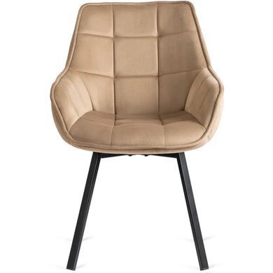 Стул поворотный бархатный MEBEL ELITE LUNA Velvet Бежевый фотография