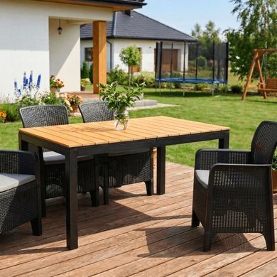 Стіл Розкладний обідній ARGOS MEBEL ELITE 140(180)х90 Дуб/чорний фотографія
