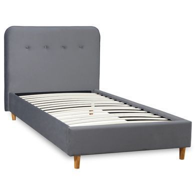 Ліжко оксамитове MEBEL ELITE DENNIS Velvet 90x200 Темно Сірий фотографія