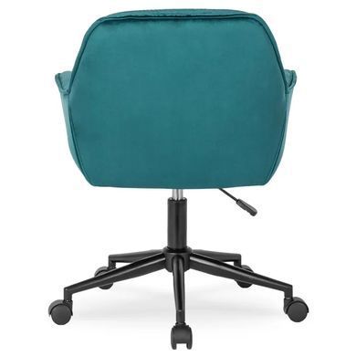 Стул офисный поворотный бархатный MEBEL ELITE MILAN 2 Velvet Бирюзовый / Черный фотография