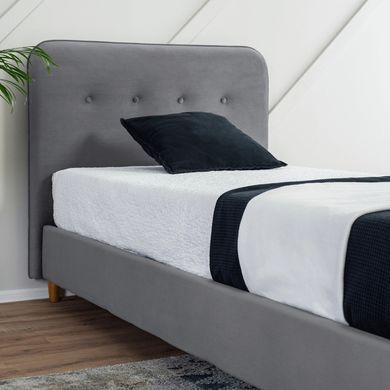 Ліжко оксамитове MEBEL ELITE DENNIS Velvet 90x200 Темно Сірий фотографія