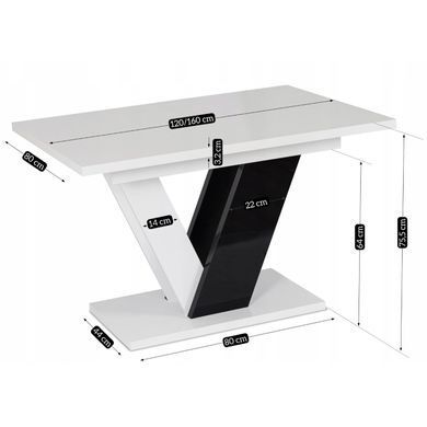 Стол раскладной MEBEL ELITE CLARK 120(160)х80 см Белый фотография
