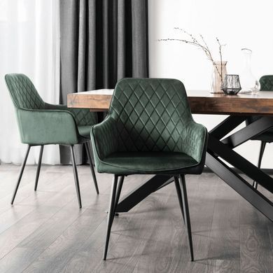 Стул бархатный MEBEL ELITE BRESSO Velvet Зеленый фотография