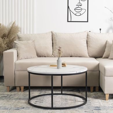 Журнальный столик CONNY MAX MEBEL ELITE 80x80 Белый мрамор фотография