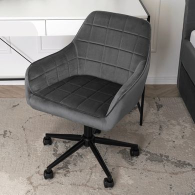 Стілець офісний поворотний оксамитовий MEBEL ELITE LUCY Velvet Сірий фотографія