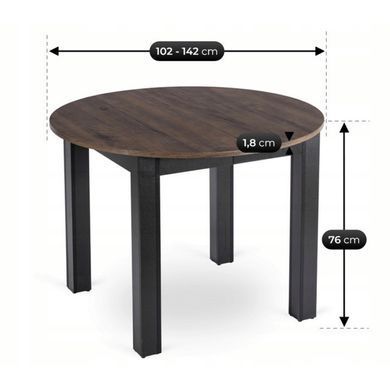 Стол раскладной круглый MEBEL ELITE HARRY 102(142)х102 см Орех фотография