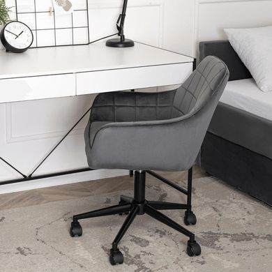 Стілець офісний поворотний оксамитовий MEBEL ELITE LUCY Velvet Сірий фотографія
