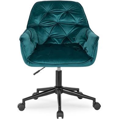 Стул офисный поворотный бархатный MEBEL ELITE MILAN 2 Velvet Бирюзовый / Черный фотография
