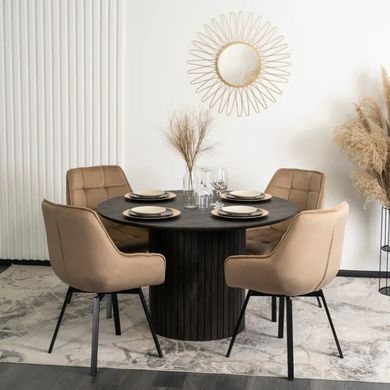 Стул поворотный бархатный MEBEL ELITE LUNA Velvet Бежевый фотография