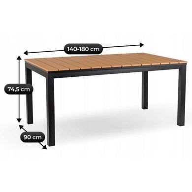 Стіл Розкладний обідній ARGOS MEBEL ELITE 140(180)х90 Дуб/чорний фотографія