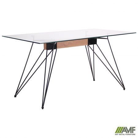 Cтол обеденный Каттани AMF 150X80 Черный / Стекло Прозрачное фотография