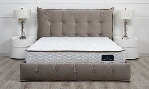 Кровать ТЕАНА&nbsp;Velvet Prestol 160x200 Беж фотография