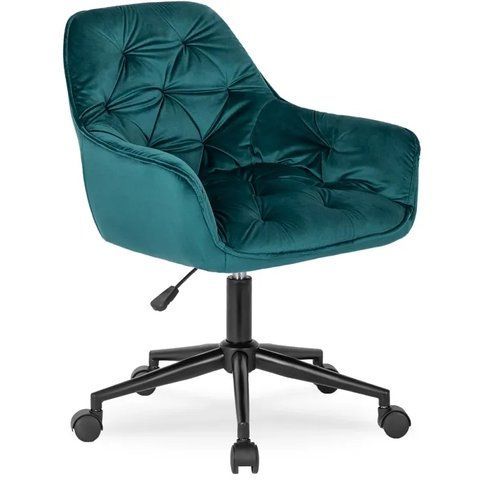 Стілець офісний поворотний оксамитовий MEBEL ELITE MILAN 2 Velvet Бірюзовий / Чорний фотографія