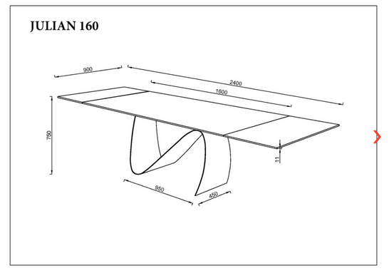 Стол раскладной JULIAN CERAMIC Intarsio 160(240)*90 серый мат/черный фотография