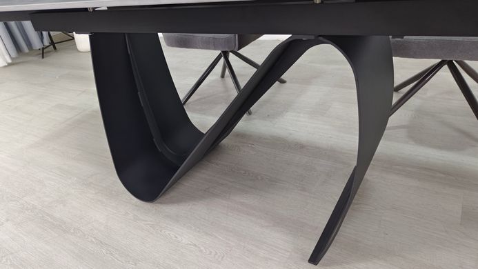 Стол раскладной JULIAN CERAMIC Intarsio 160(240)*90 серый мат/черный фотография