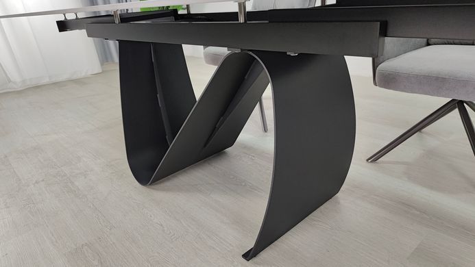 Стол раскладной JULIAN CERAMIC Intarsio 160(240)*90 серый мат/черный фотография