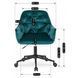 Стул офисный поворотный бархатный MEBEL ELITE MILAN 2 Velvet Бирюзовый / Черный