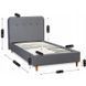 Ліжко оксамитове MEBEL ELITE DENNIS Velvet 90x200 Темно Сірий