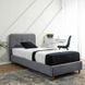 Ліжко оксамитове MEBEL ELITE DENNIS Velvet 90x200 Темно Сірий фотографія