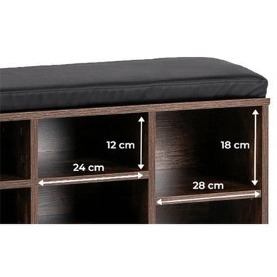 Тумба для взуття MEBEL ELITE AXEL 104 см рустикальний дуб/чорний фотографія