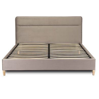 Ліжко двоспальне оксамитове MEBEL ELITE NICEAVelvet 160x200 см Беж фотографія