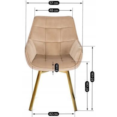 Стілець оксамитовий поворотний MEBEL ELITE MIA Velvet Бежевий фотографія