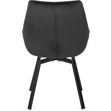 Стілець поворотний оксамитовий MEBEL ELITE LUNA Velvet Чорний фотографія