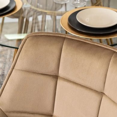 Стілець оксамитовий поворотний MEBEL ELITE MIA Velvet Бежевий фотографія