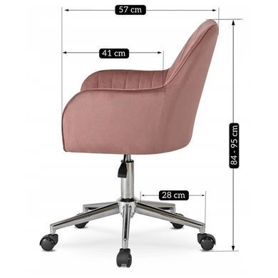 Стул офисный поворотный бархатный MEBEL ELITE TOM Velvet Розовый фотография