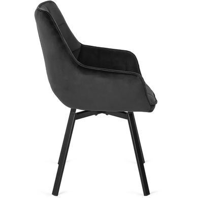 Стілець поворотний оксамитовий MEBEL ELITE LUNA Velvet Чорний фотографія