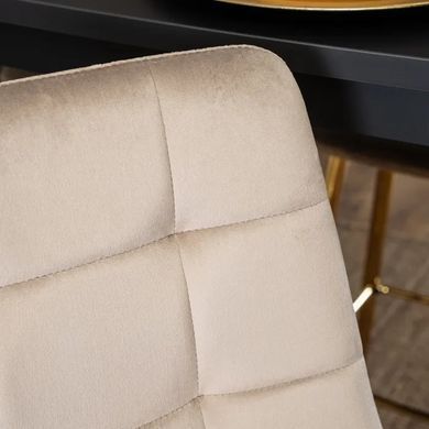 Барный стул бархатный MEBEL ELITE ARIEL Ecru Velvet Бежевый / Золотой фотография