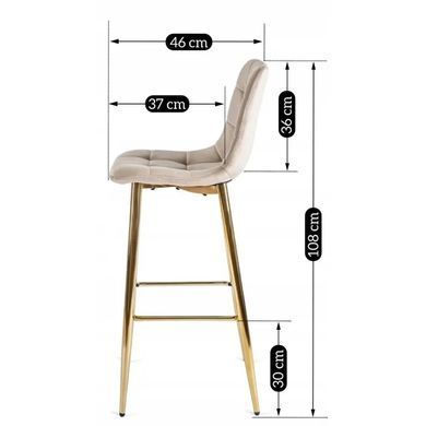 Барный стул бархатный MEBEL ELITE ARIEL Ecru Velvet Бежевый / Золотой фотография