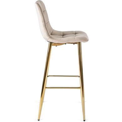 Барный стул бархатный MEBEL ELITE ARIEL Ecru Velvet Бежевый / Золотой фотография